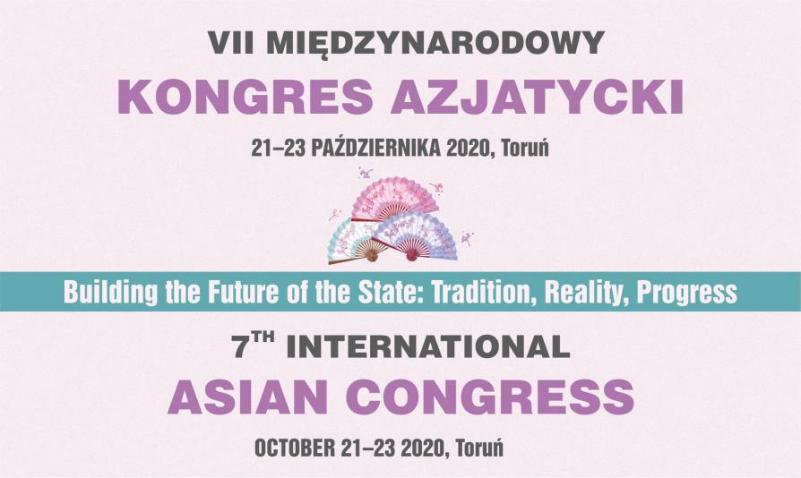 Grafika promująca VII Międzynarodowy Konkres Azjatycki, który odbył się w dniach 21-23 października 2020 w Toruniu