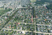 Toruńskie osiedle Wrzosy widziane z lotu ptaka