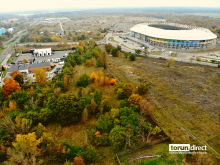 Zdjęcie lotnicze działki przy Pera Jonssona w okolicy stadionu Motoarena 
