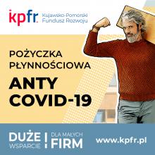 Grafika z tekstem pożyczka płynnościowa anty COVID-19 