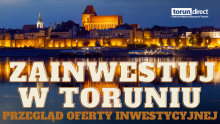 Grafika z napisem Zainwestuj w Toruniu 