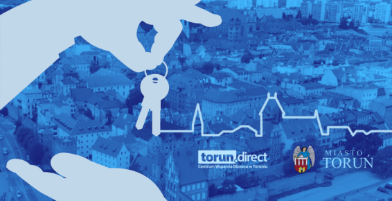 Grafika z panorama Torunia