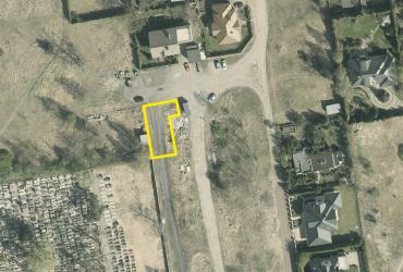 Grafika przedstawiająca położenie działki, która wystawiona jest do przetargu