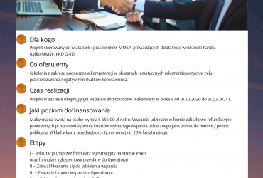 Plakat dotyczący pomocy dla handlu opisanej w artykule