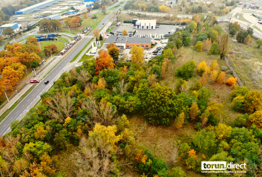 Zdjęcie przedstawia lotnicze ujęcie terenów przy Sz. Bydgoskiej